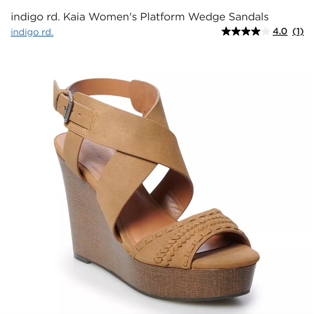 indigo rd. Kaia Women's Platform Wedge Sandals size 8